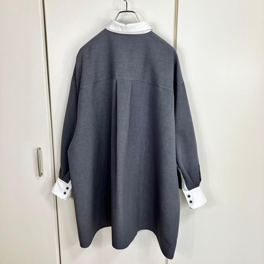 マチャット バイカラー ダブルクロスバイカラードレス グレー
