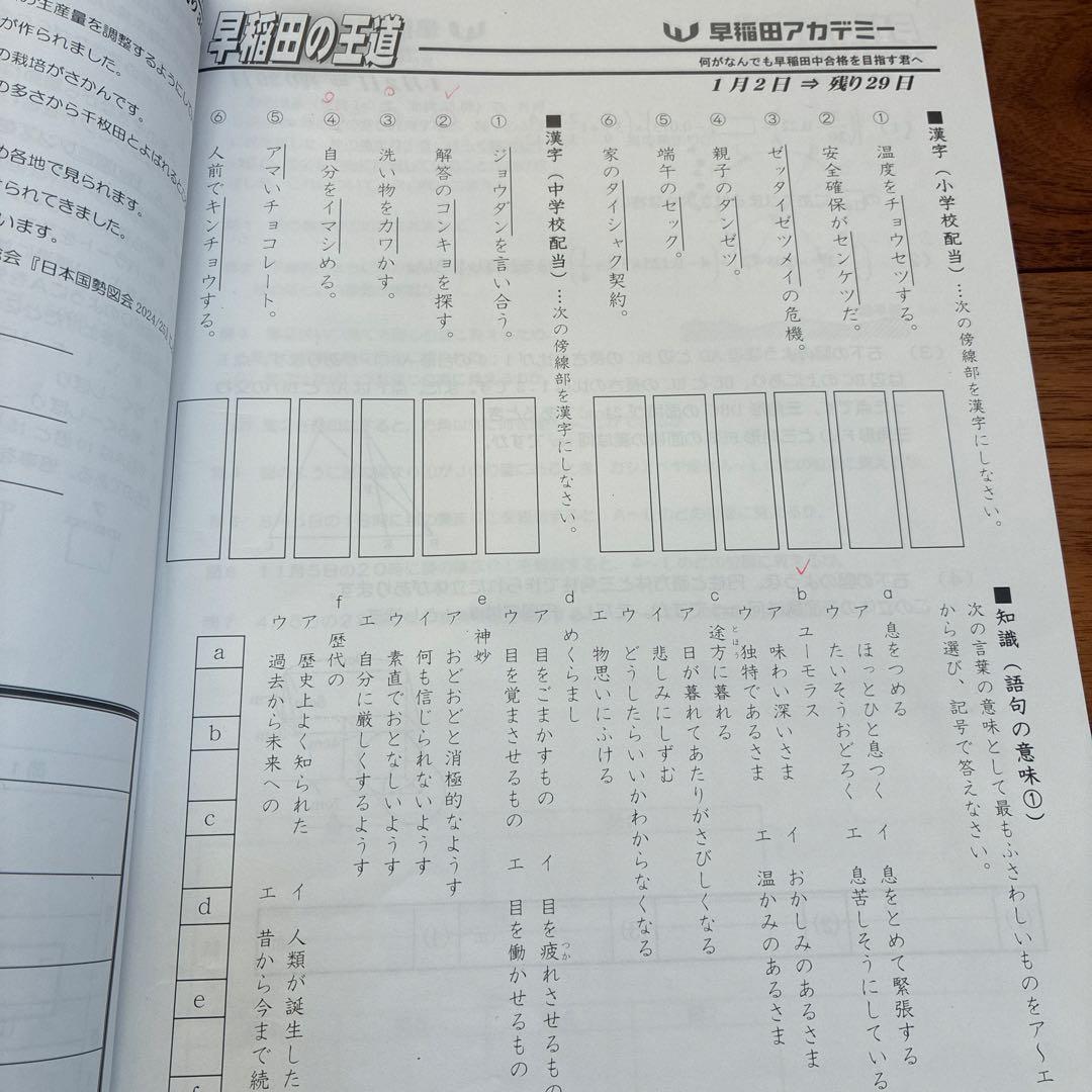 NN早稲田　早稲田中　早稲田の王道　城壁を突破せよ　早稲田アカデミー　2025