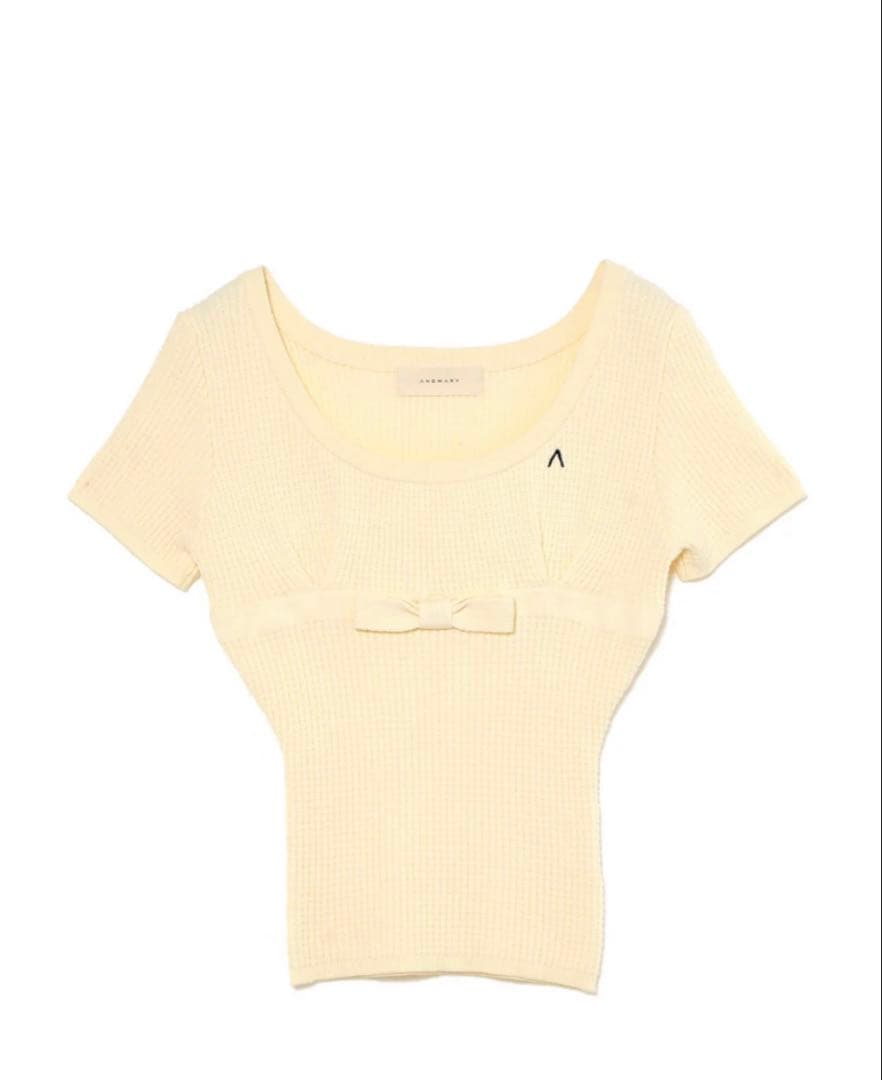 トップス andmary Waffle ribbon tops