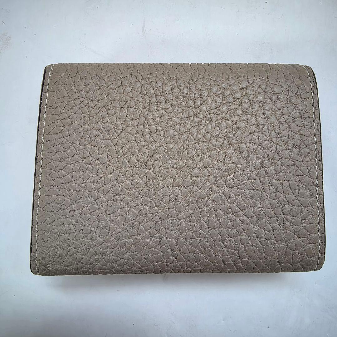 【良品】ボナベンチュラ スモールウォレット シュリンクレザー グレージュ