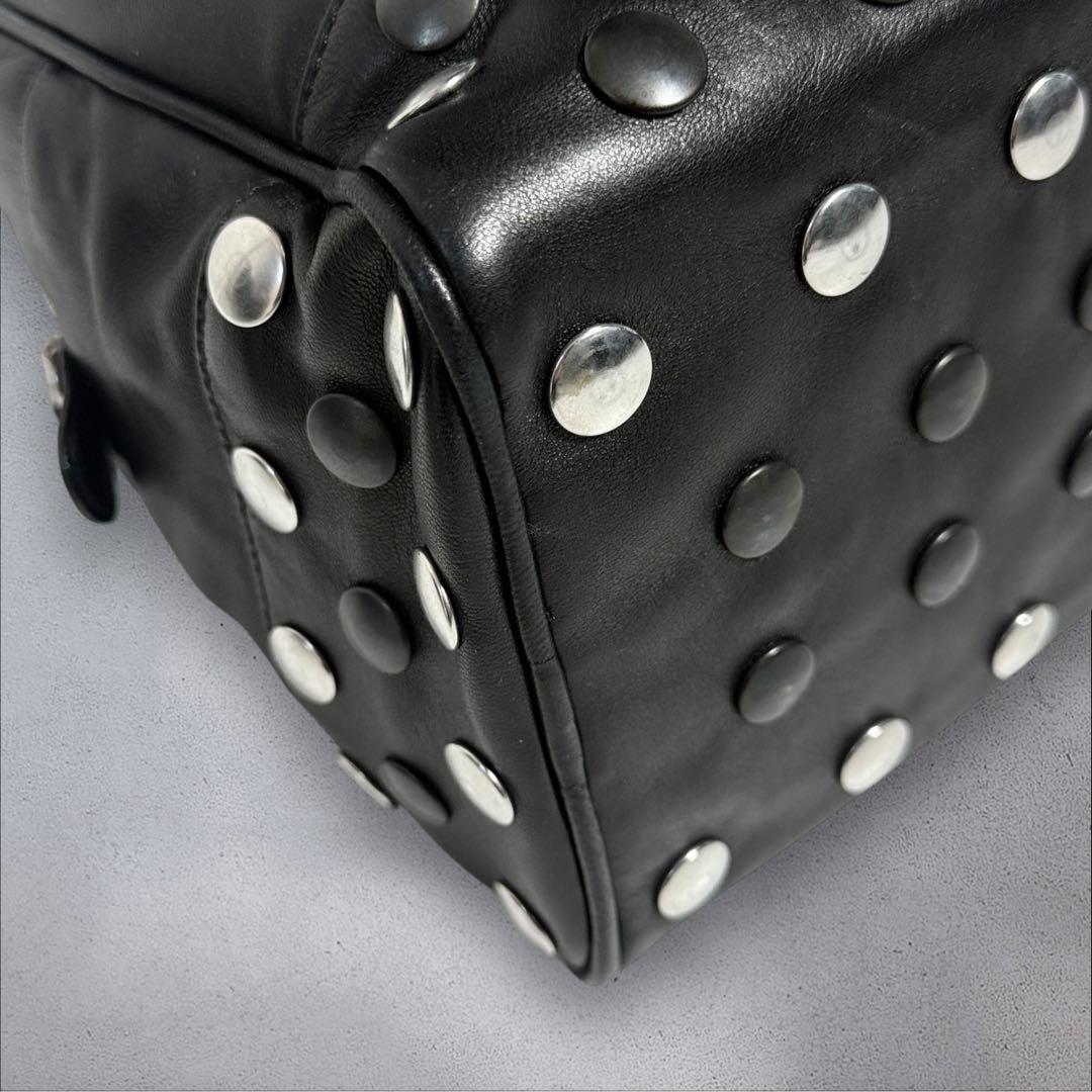 バッグ y2k vintage leather studs Boston bag 90s