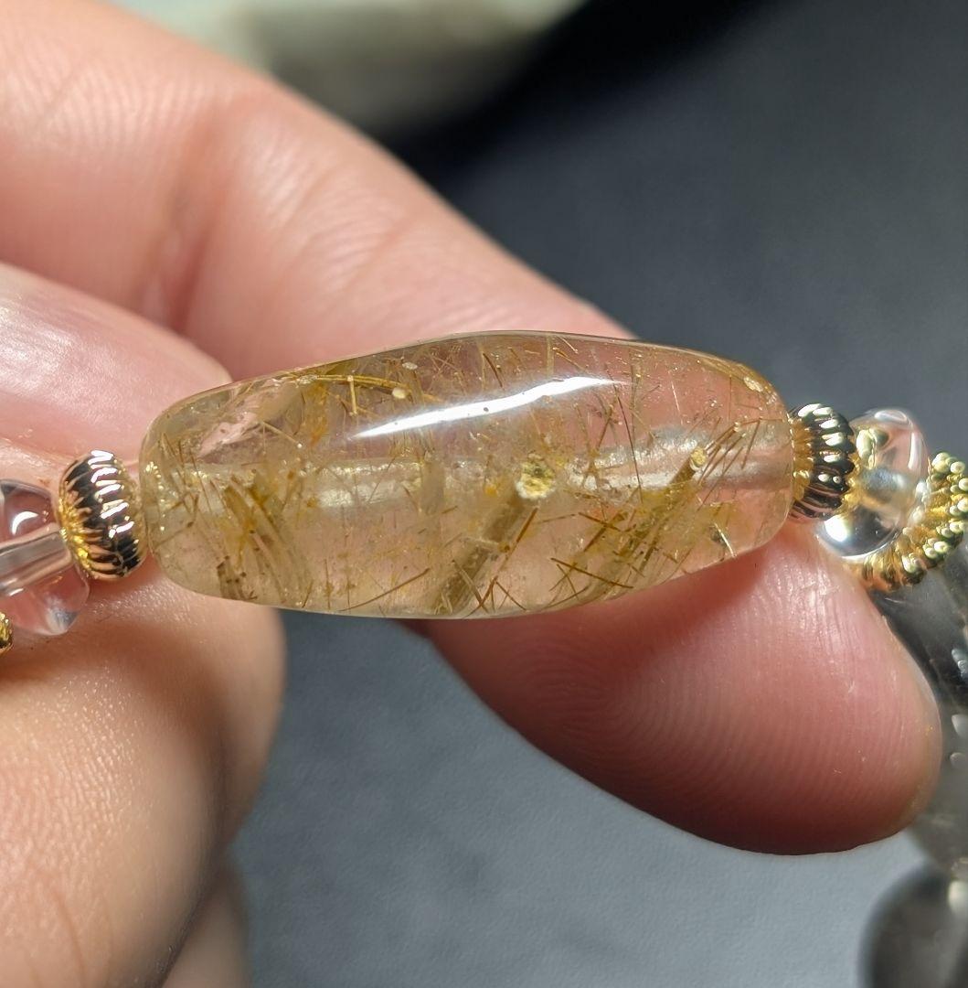 華やか針満々ゴールドルチル天珠☓クォーツインルチルデザブレ