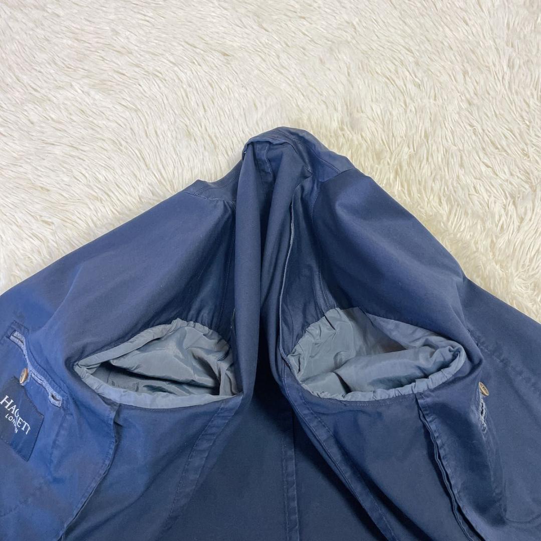 HACKETT LONDON ダブルブレスト　アンコンジャケット　ネイビー　48