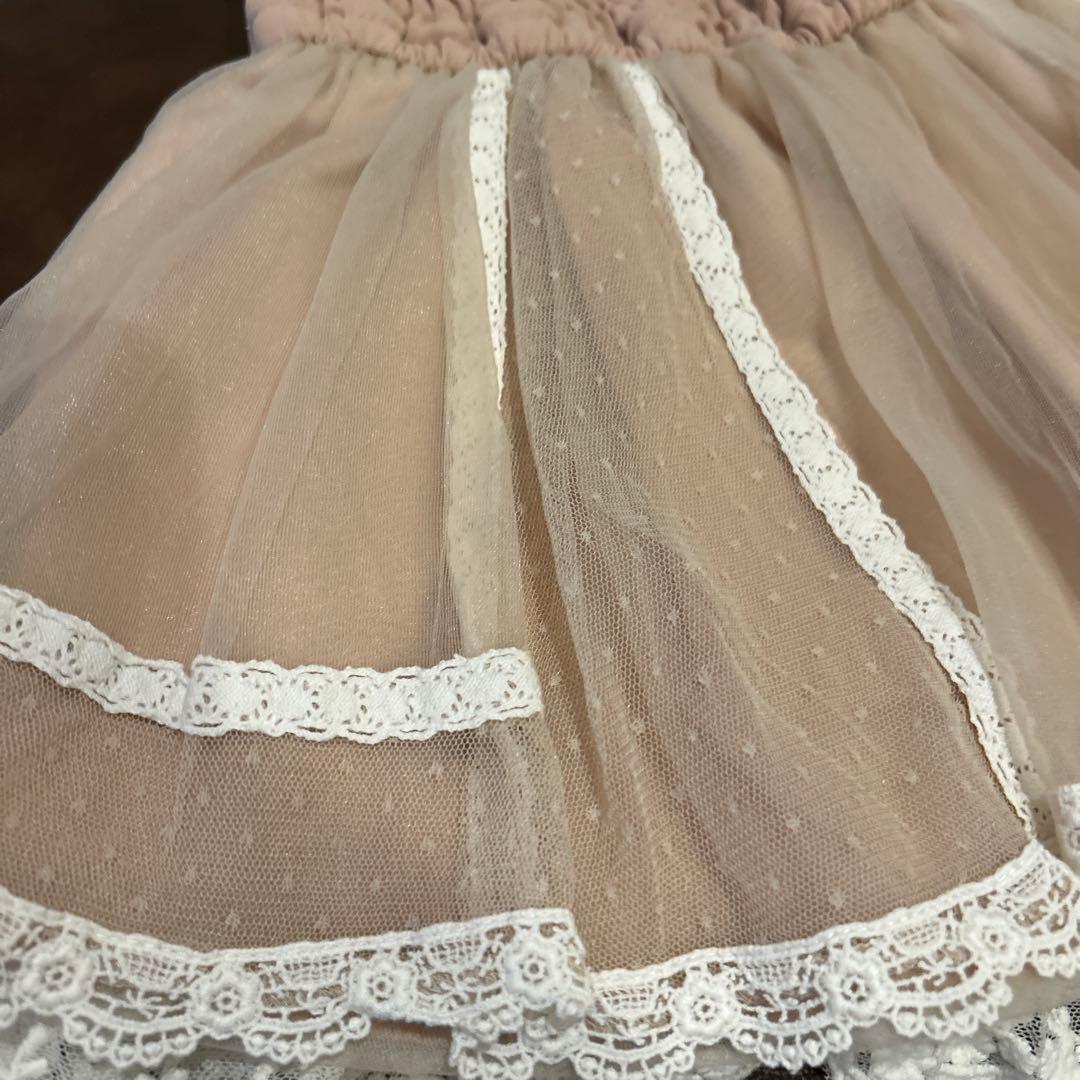 00s Liz Lisa ベージュ チュール レース スカパン　キュロット 姫系