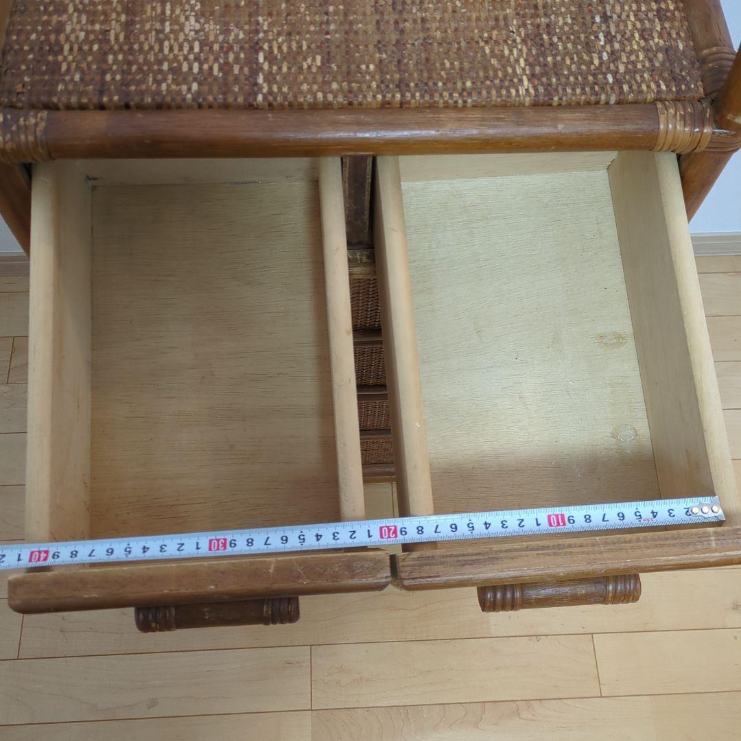 ラタン 引き出し箪笥 昭和レトロ チェスト 5段6杯 アンティーク家具