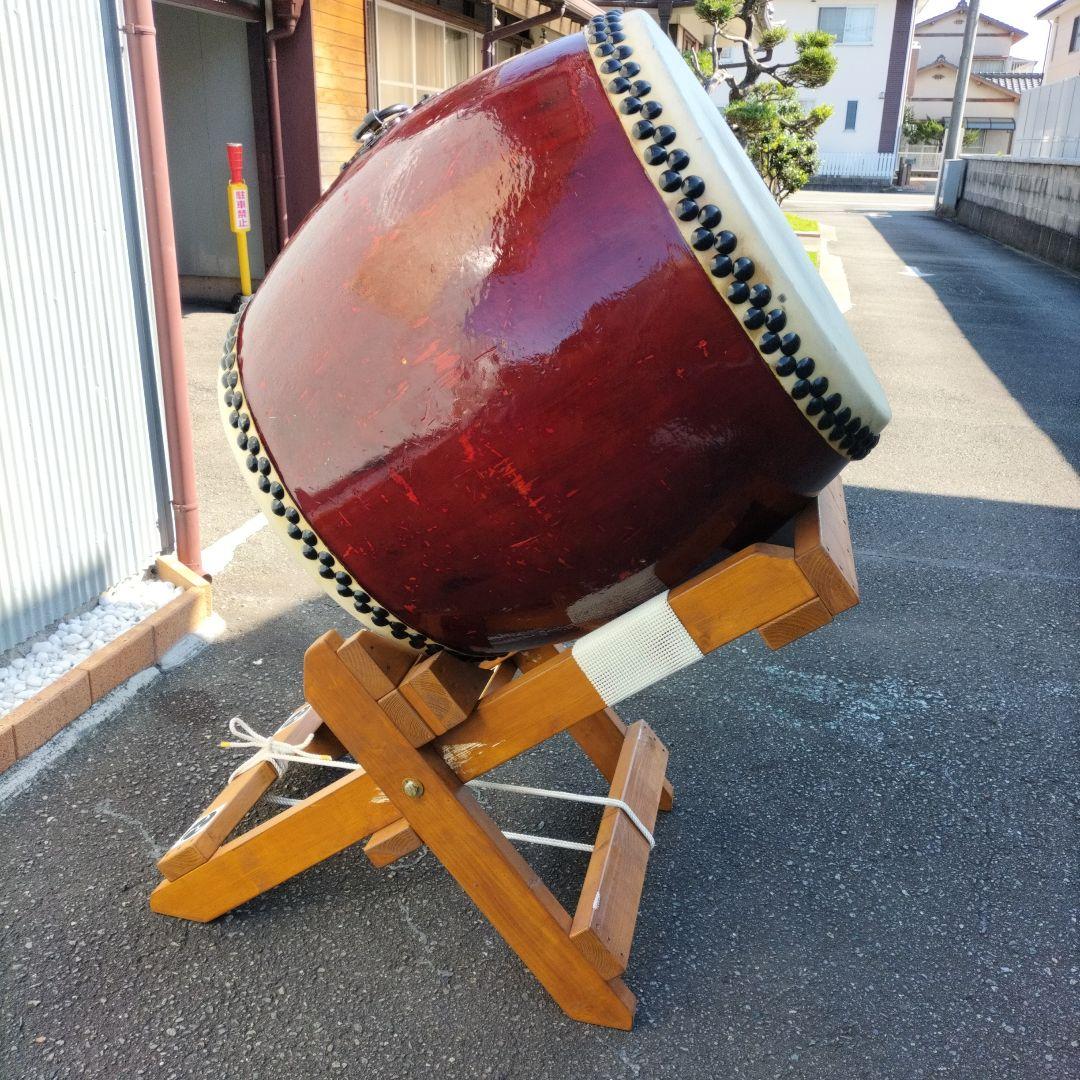 長胴太鼓　桶胴太鼓　斜め打ち太鼓台中古品②