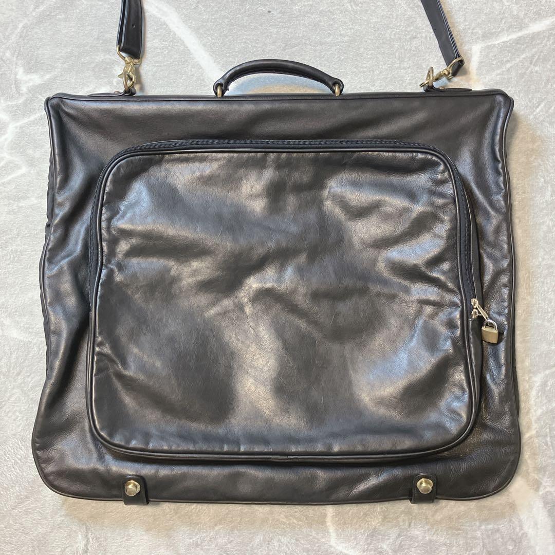 【希少】 COACH ガーメントバッグ オールドコーチ レザー ブラック