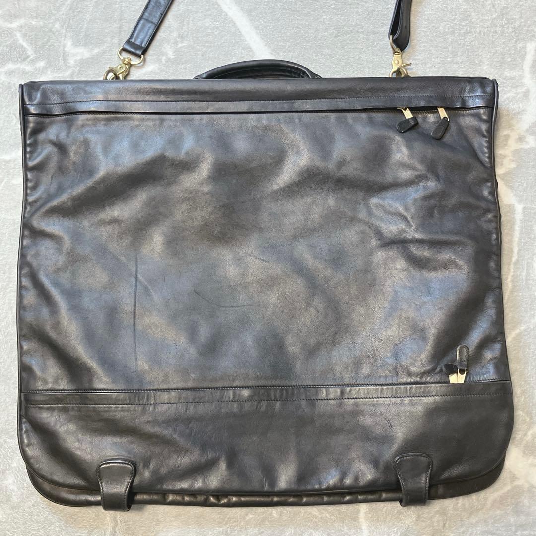 【希少】 COACH ガーメントバッグ オールドコーチ レザー ブラック