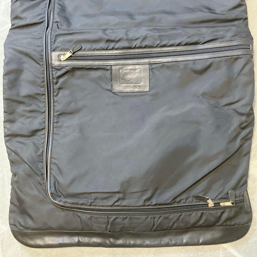 【希少】 COACH ガーメントバッグ オールドコーチ レザー ブラック