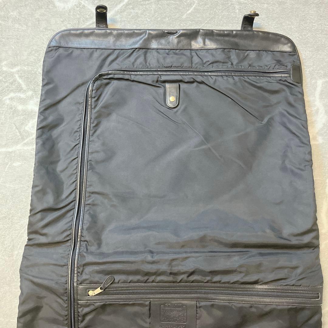 【希少】 COACH ガーメントバッグ オールドコーチ レザー ブラック