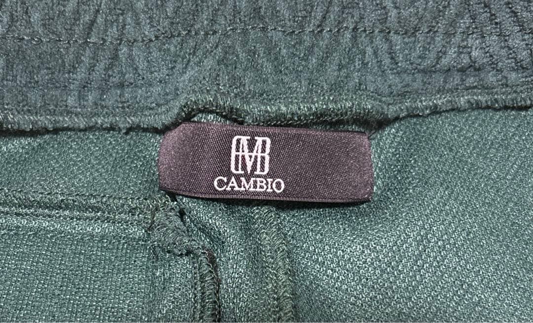 新品未使用　CAMBIO カンビオ【S】ヘリンボーン柄　サルエルパンツ グリーン