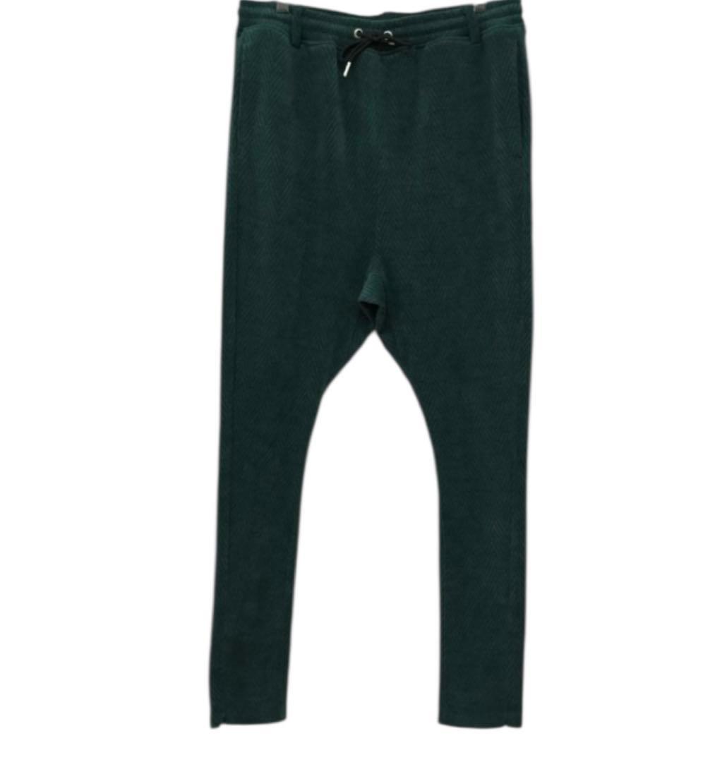 新品未使用　CAMBIO カンビオ【S】ヘリンボーン柄　サルエルパンツ グリーン