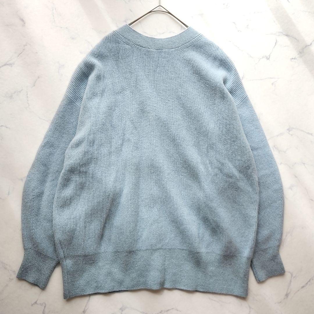 美品✨　リヴドロワ　ヘアリーラメ2WAYカーディガン 2way 水色