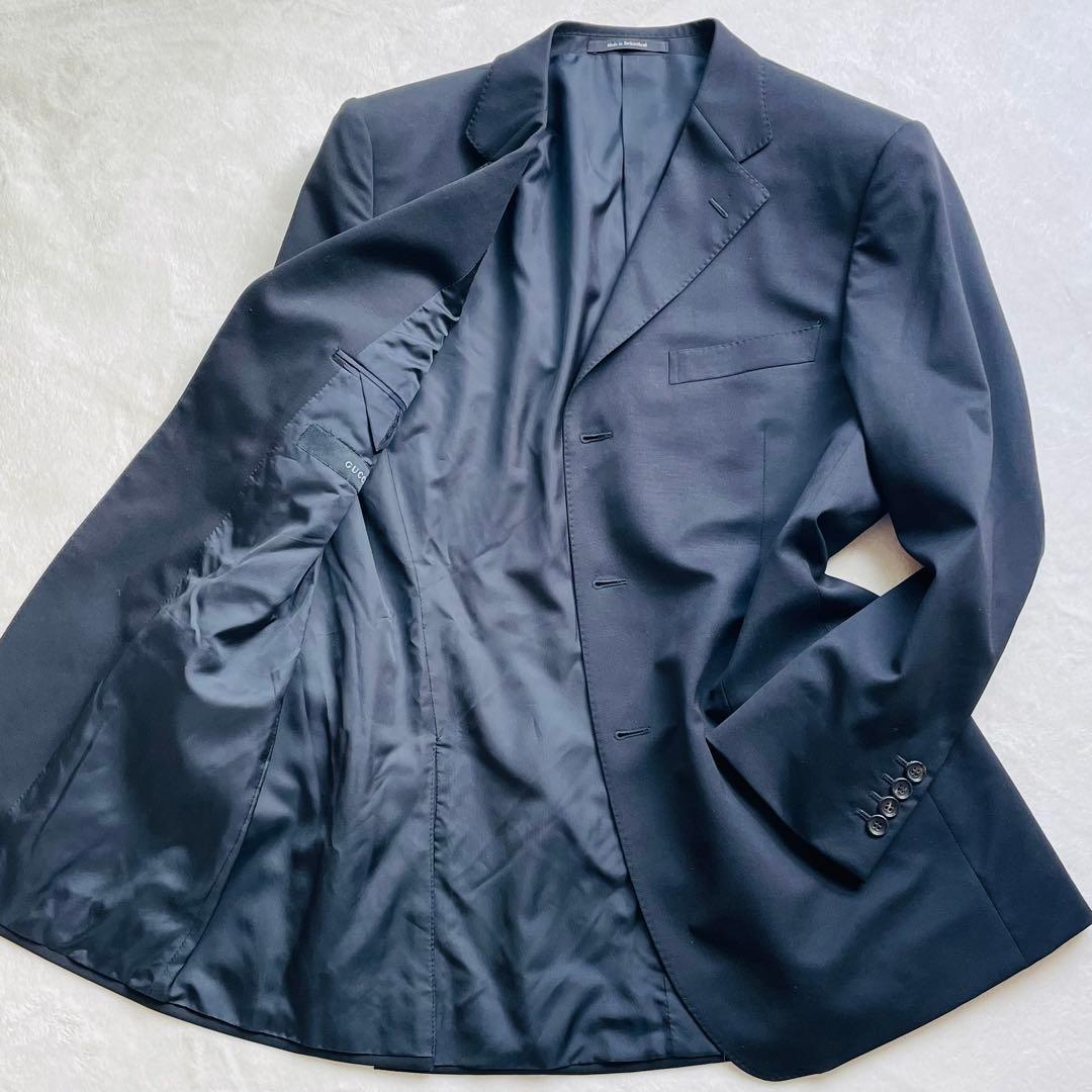 ​【美品】GUCCI グッチ テーラードジャケット スイス製 ブラック 黒