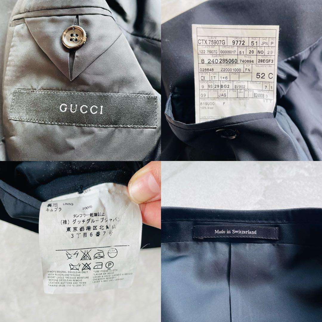 ​【美品】GUCCI グッチ テーラードジャケット スイス製 ブラック 黒