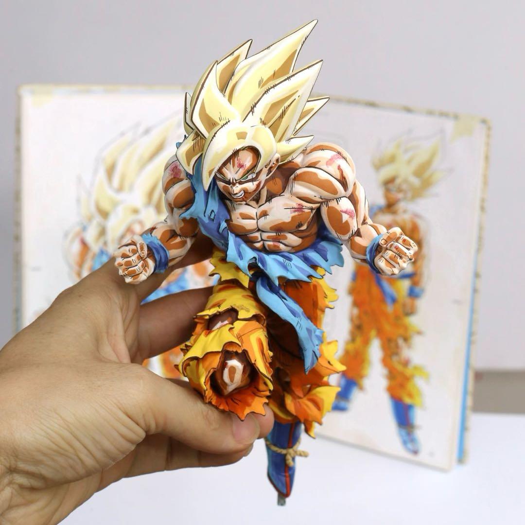 ドラゴンボールSMSP サイズ 伝説の超サイヤ人 孫悟空 リペイント 二次元彩色