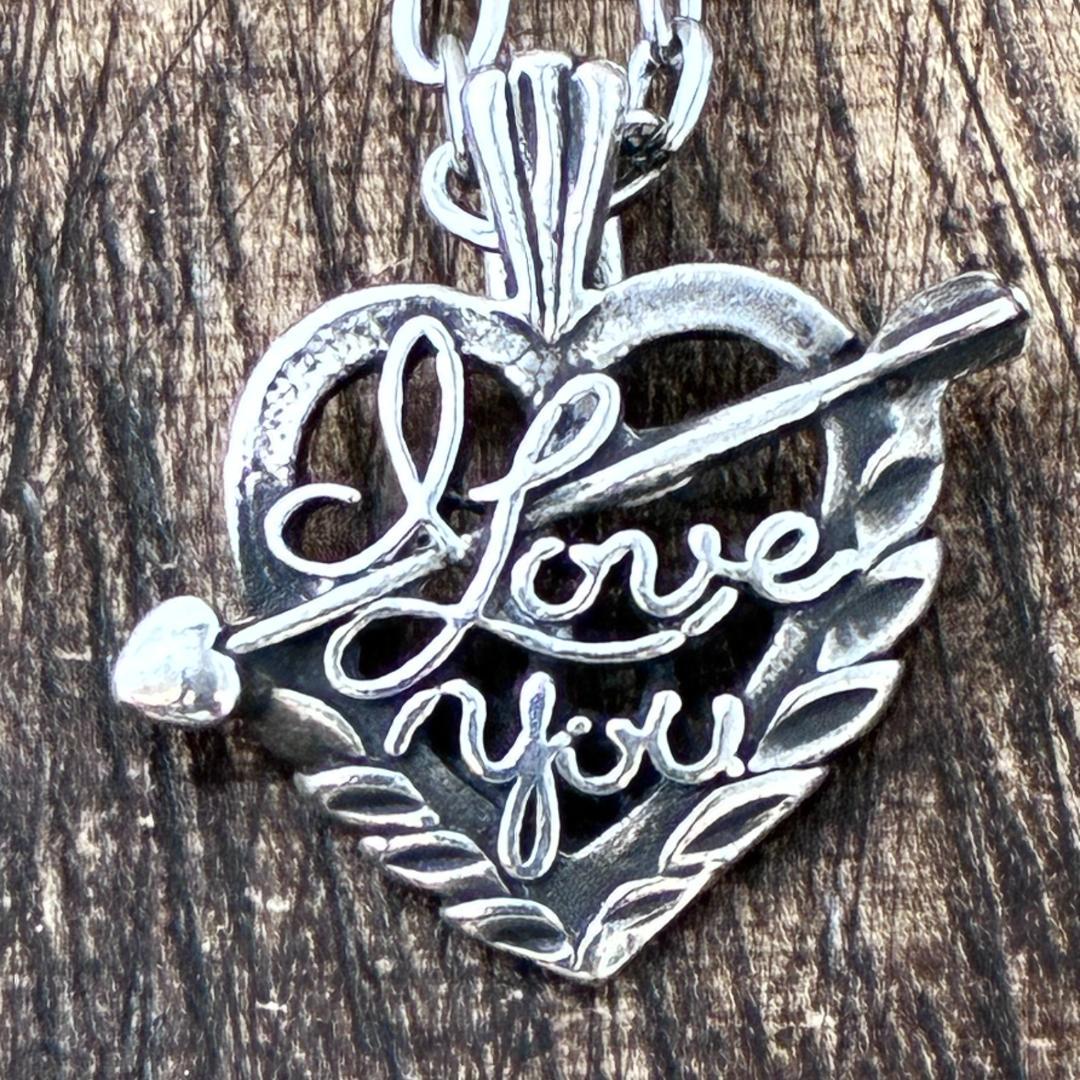 スウィートハートジュエリー I LOVE U シルバー ヴィンテージネックレス