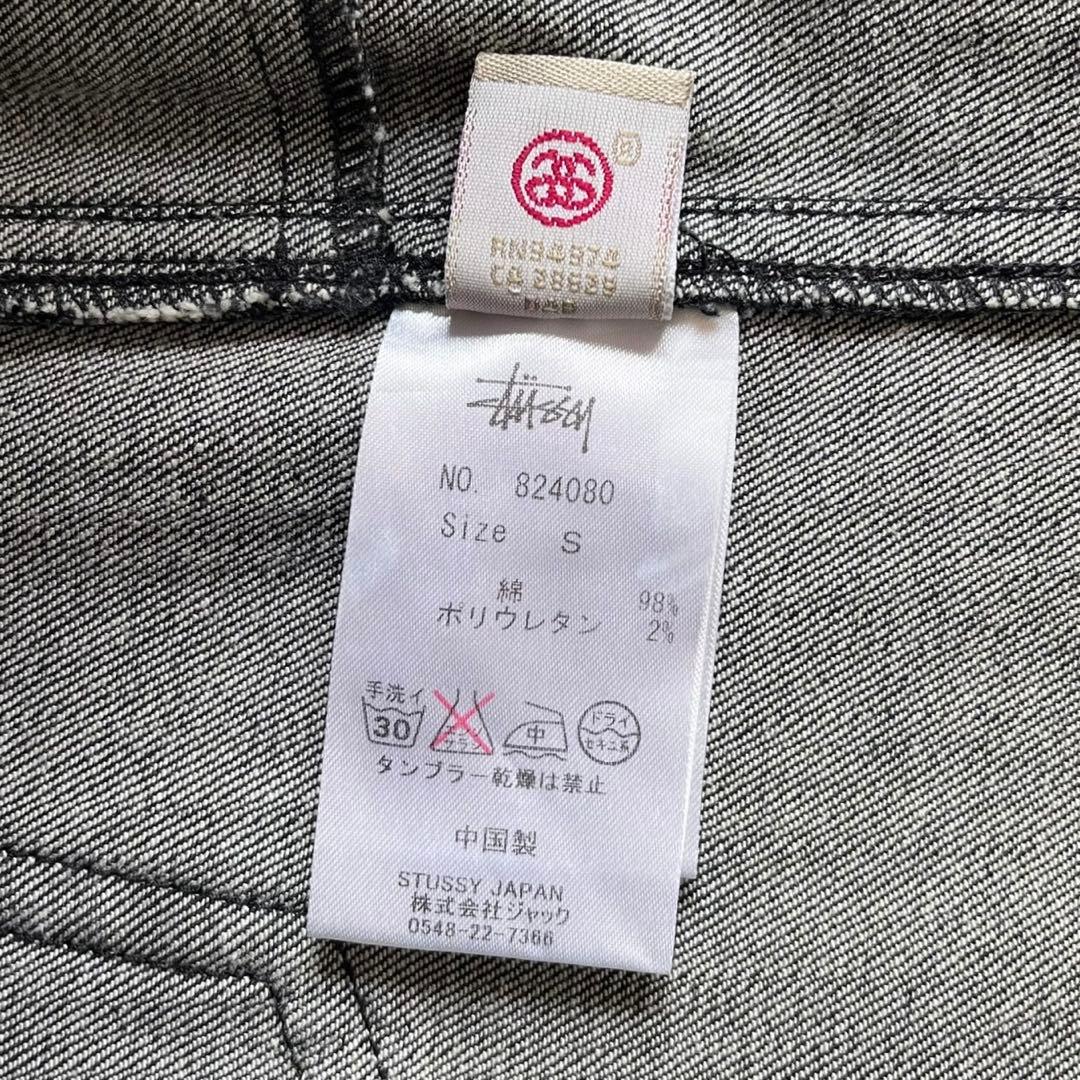 STUSSY ワールドツアー デニムワンピース S ブラック ストレッチ ロゴ
