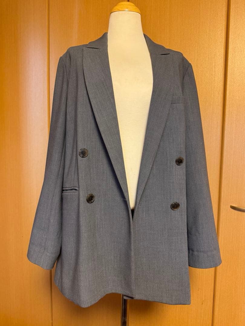 soeju ウールライクダブルジャケット　M グレー