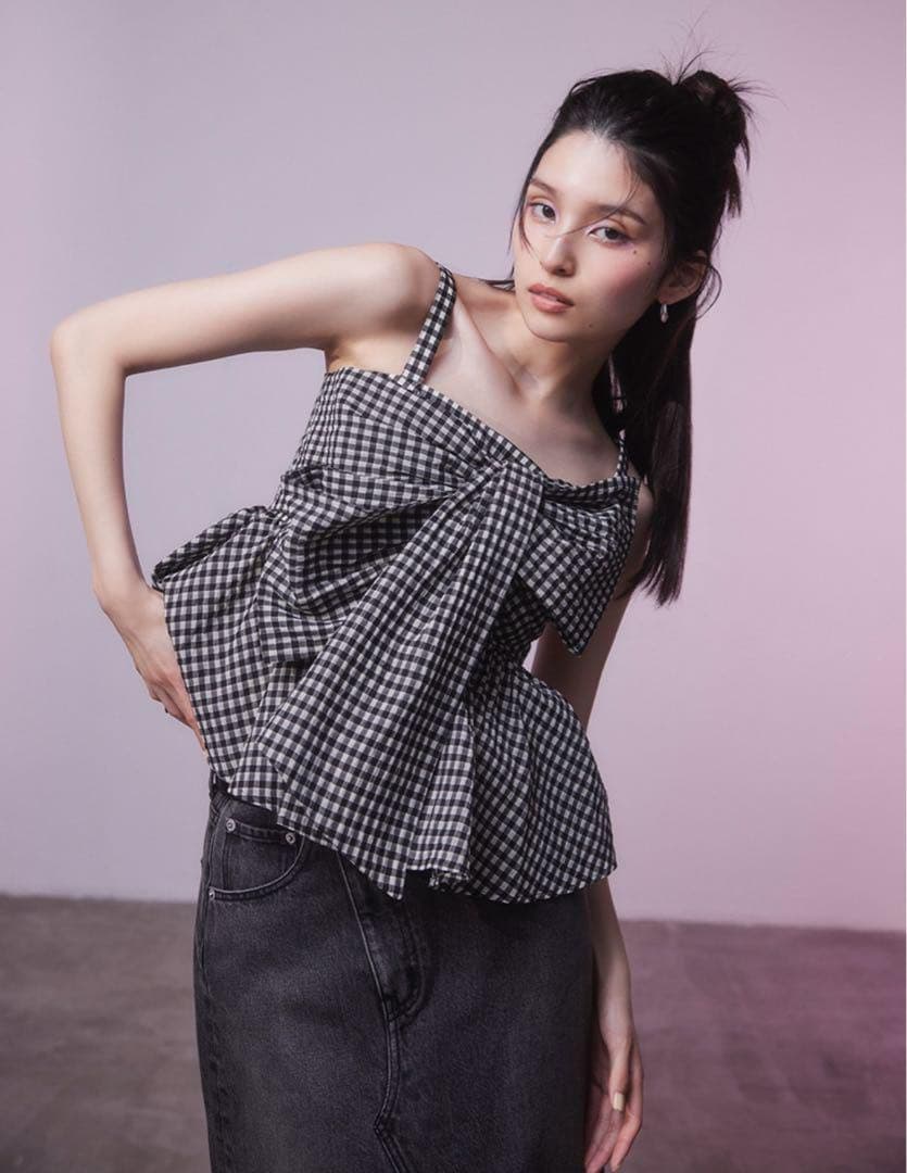 FRAY I.D ペプラムリボントップス美品