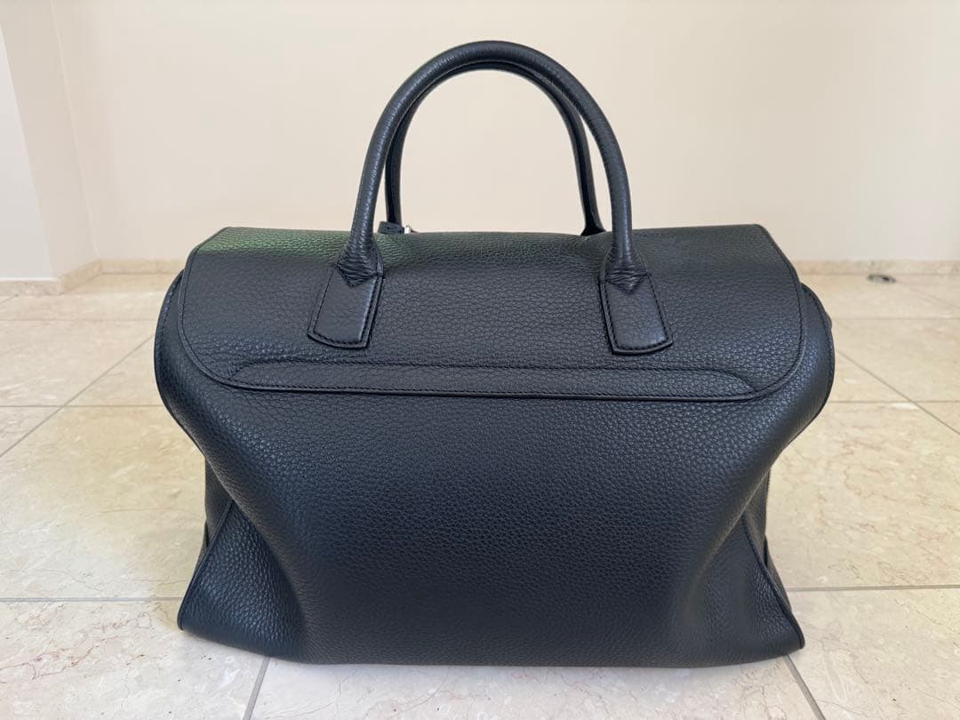 Giorgio Armani 最高級 黒 レザー トラベルバッグ ウィークエンド