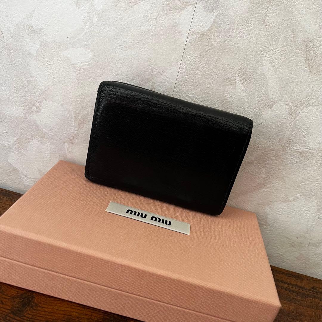 otouhu.sho miumiu マドラス リボン 三つ折り財布 黒