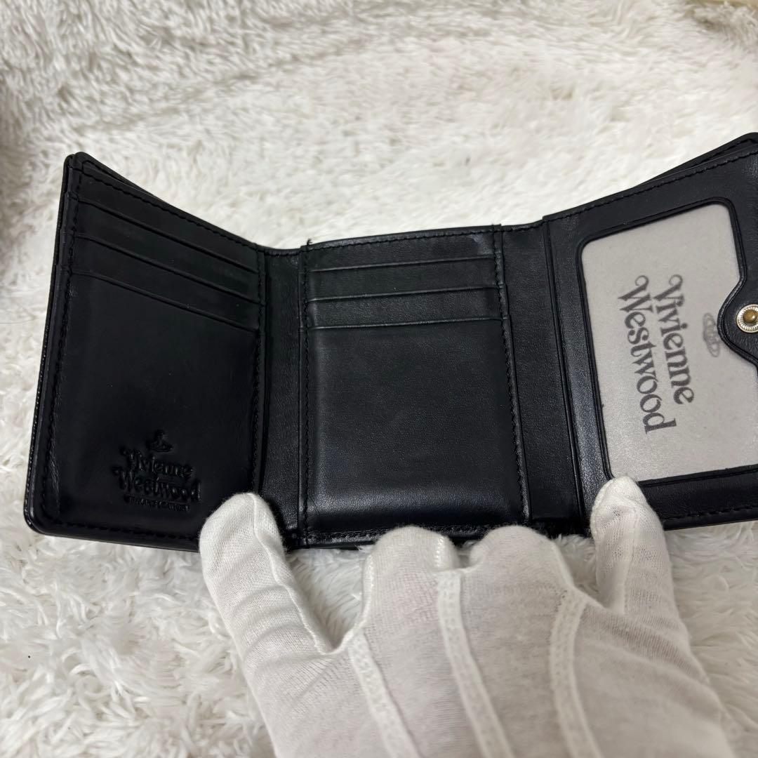 【希少美品】ヴィヴィアンウエストウッド　がま口　折り財布 ディアマンテ ブラック