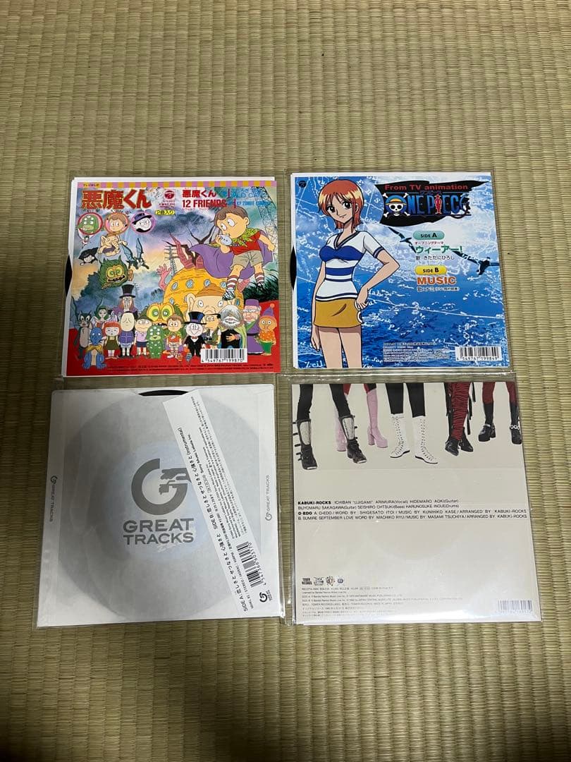 【未使用】和モノ　7インチレコード　４枚セット　アニメソング　シティポップ