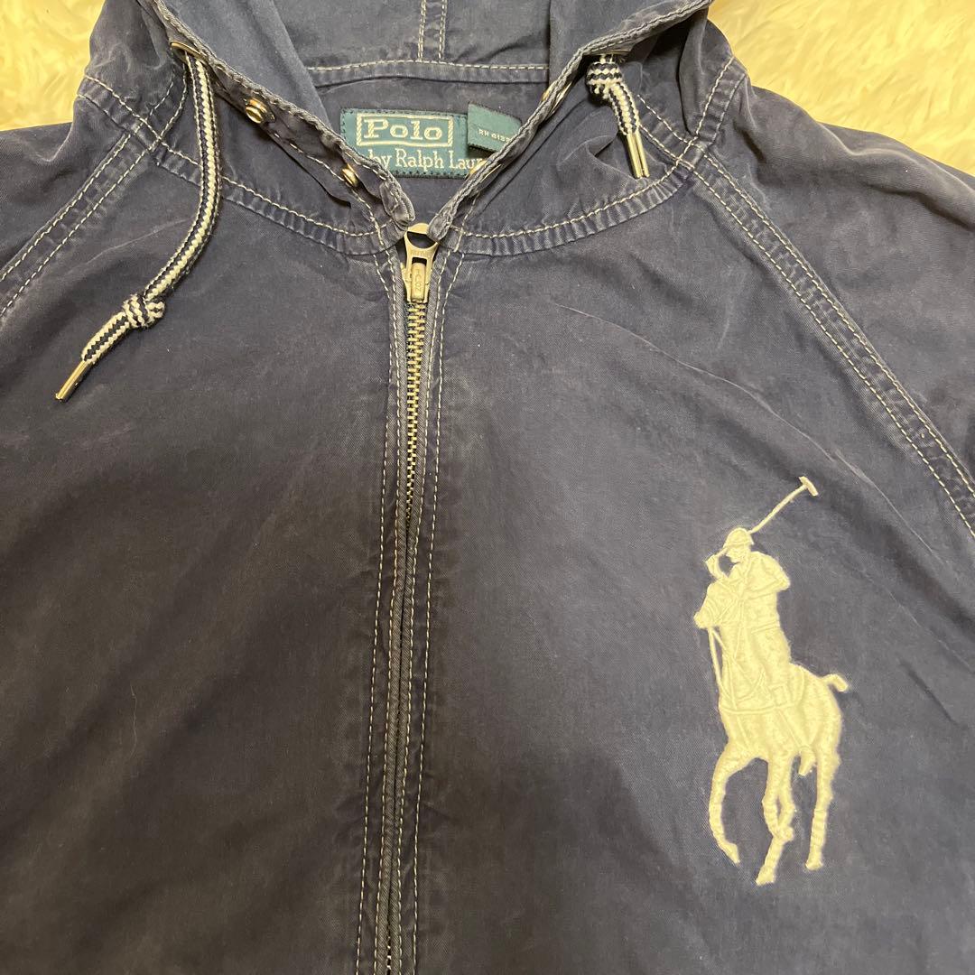 美品　Polo by Ralph Lauren フード付きジャンパー ネイビー