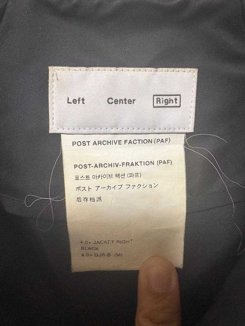 ジャケット・アウター POST ARCHIVE FACTION 4.0 JACKET RIGHT M
