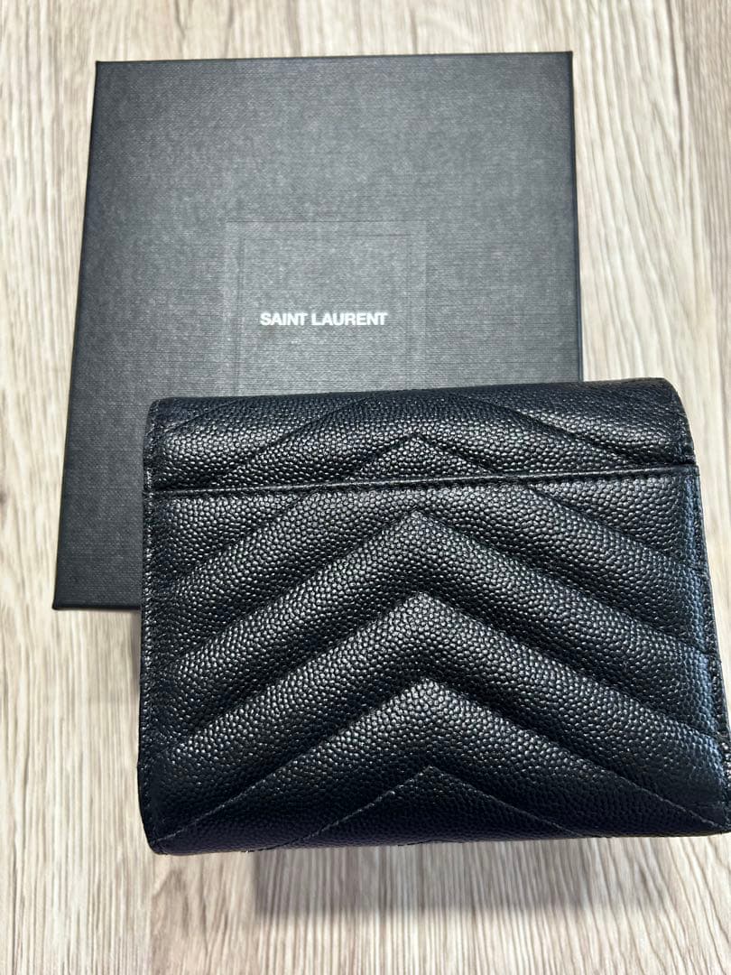 SAINT LAURENT ブラック 三つ折り財布