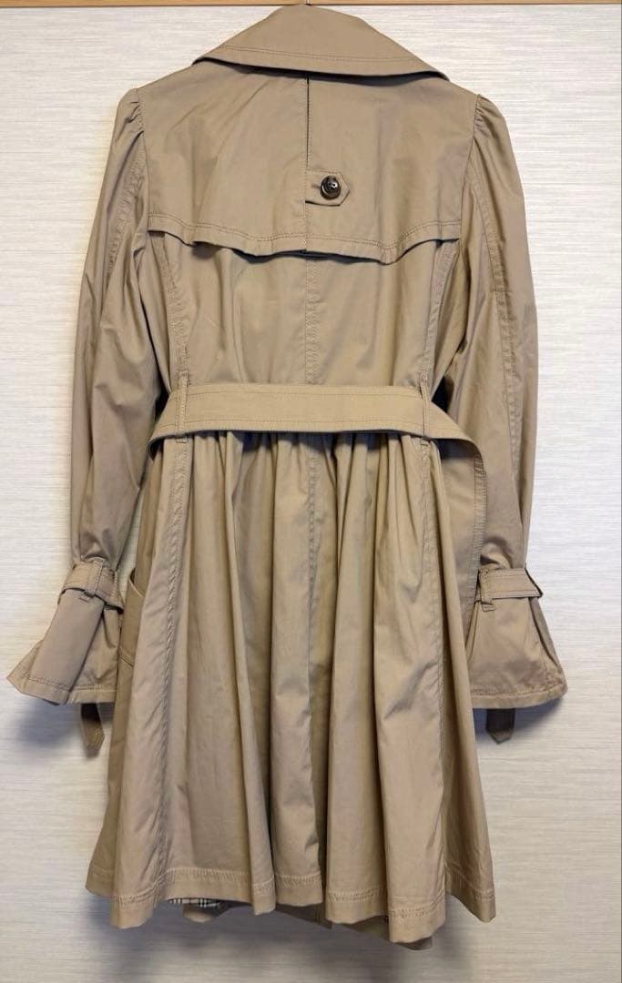 【新品】バーバリーブルーレーベル★ベージュ トレンチコート チェック裏地 38