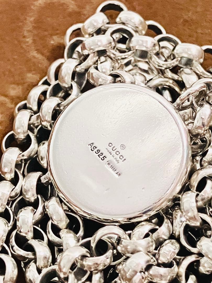 【超美品】GUCCI メダルネックレス 男女兼用 シルバー925 ラウンドロゴ