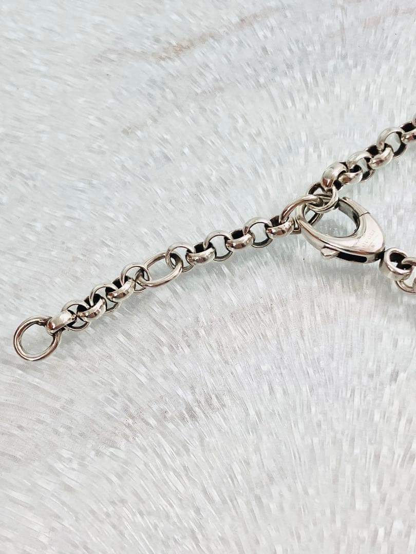 【超美品】GUCCI メダルネックレス 男女兼用 シルバー925 ラウンドロゴ