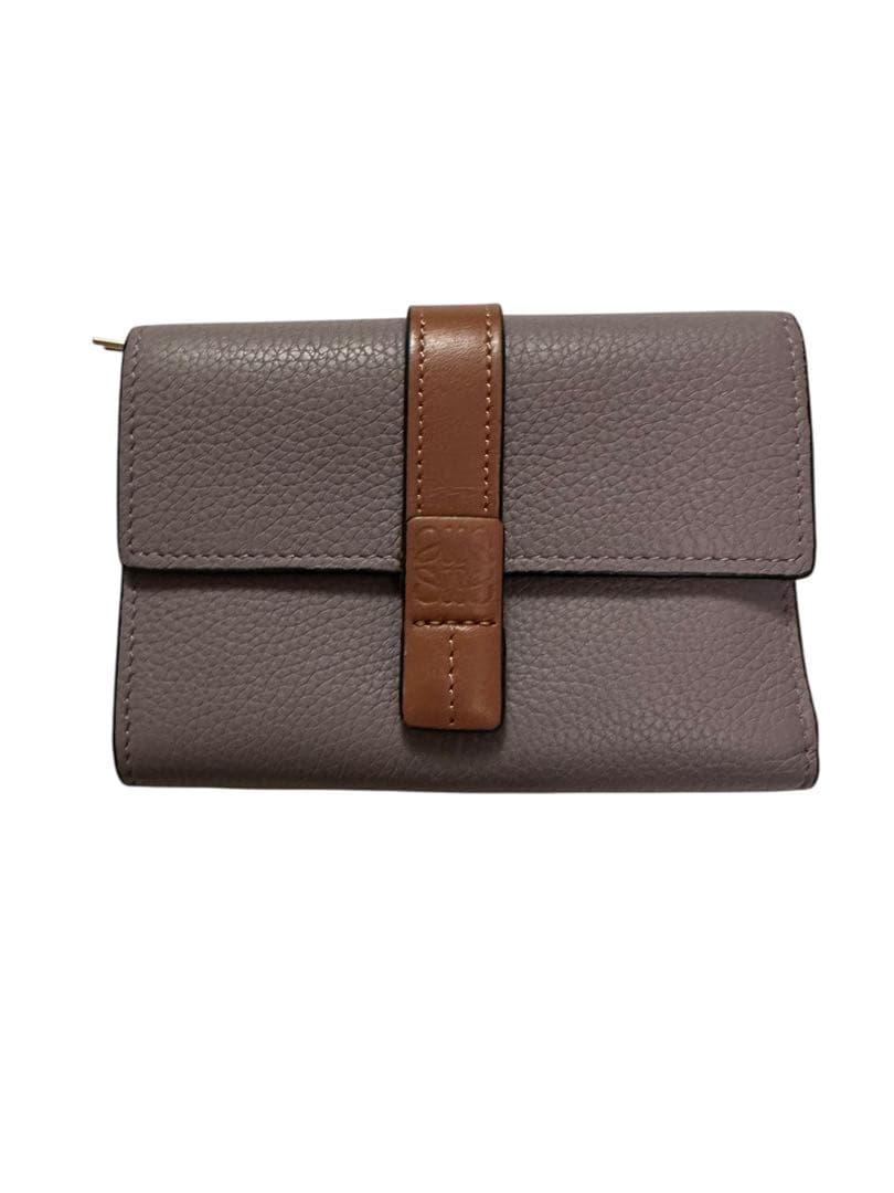 黒*め様 LOEWE　ロエベ　三つ折り財布　パープル