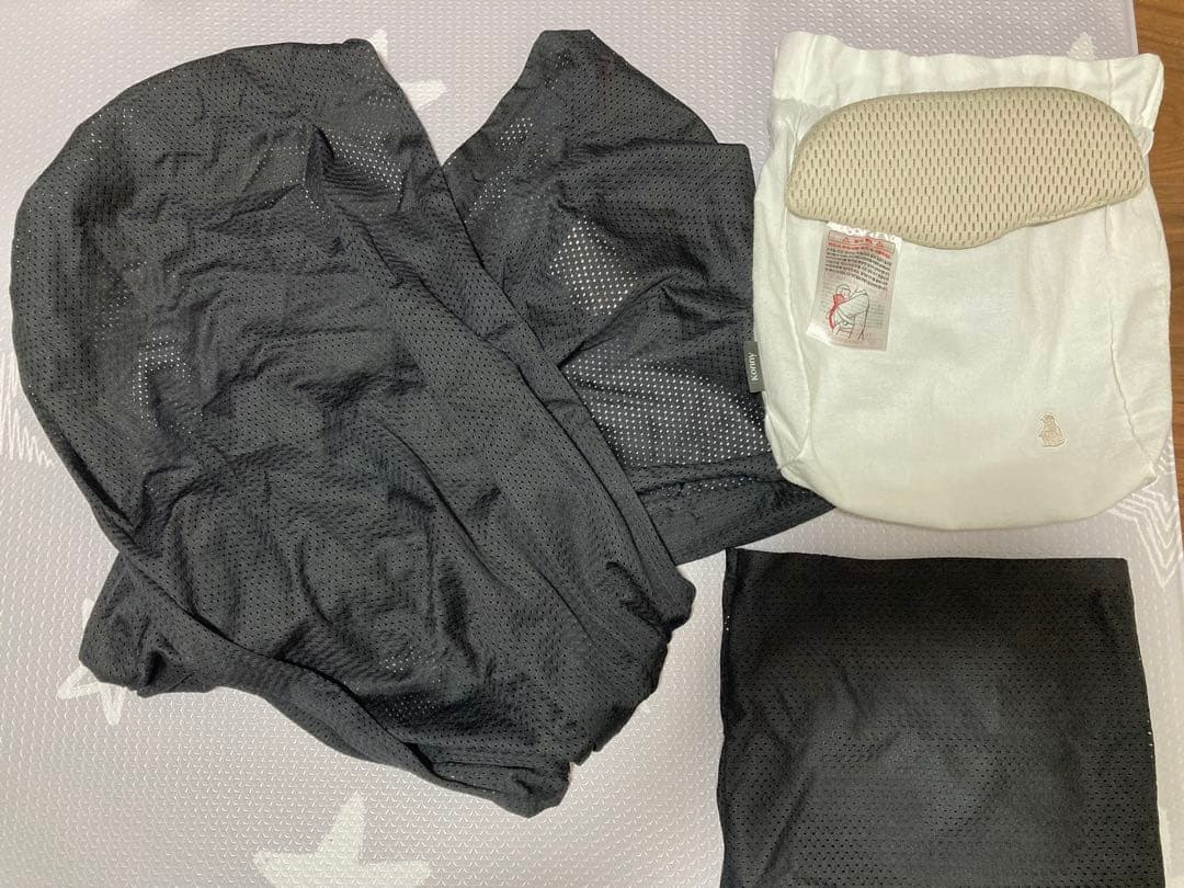 Konny 抱っこ紐 FLEX ブラック XS-XL ヘッドサポート付き
