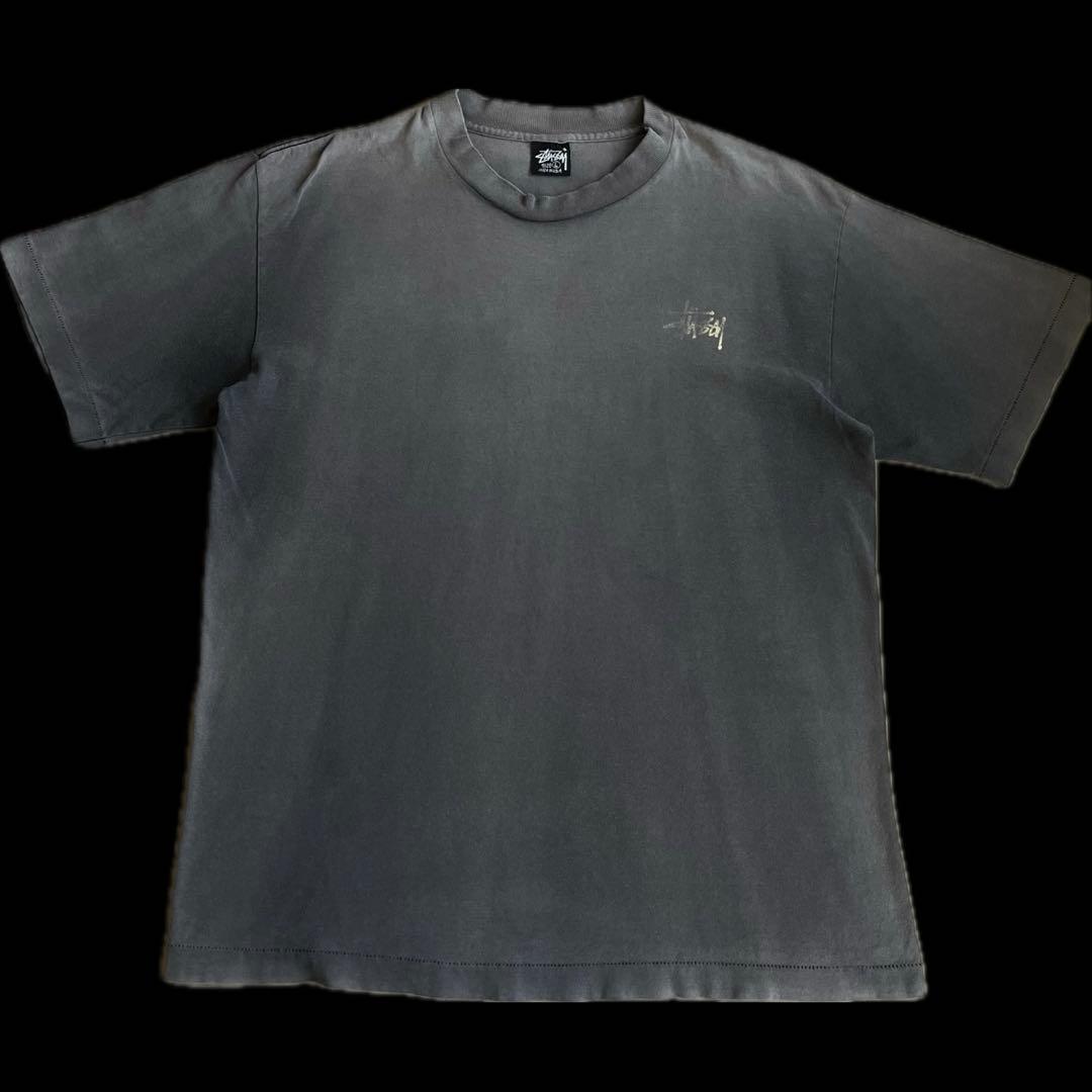 “鬼フェード” old stussy 80s 黒タグ Sクラウン Tシャツ L