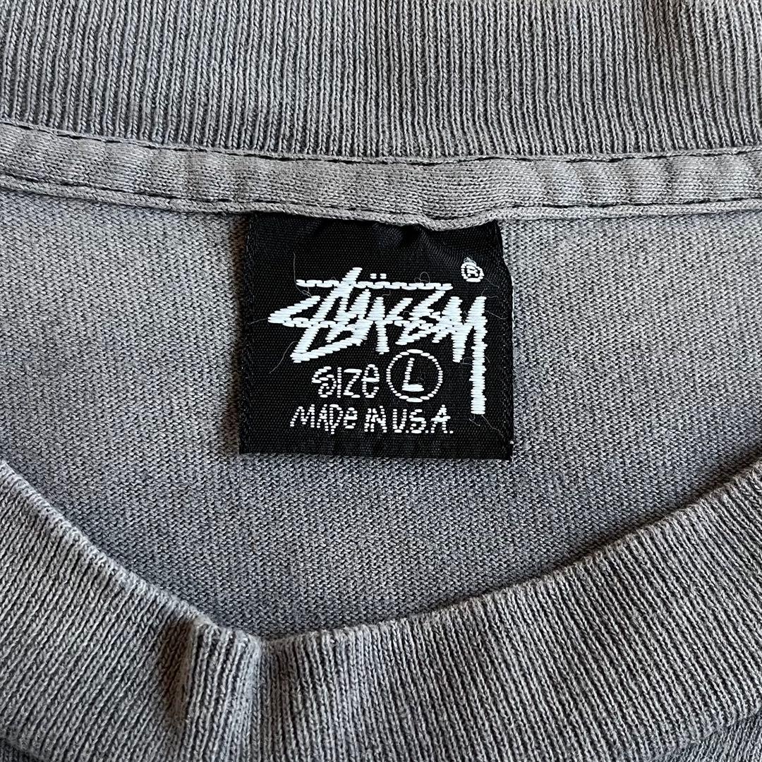 “鬼フェード” old stussy 80s 黒タグ Sクラウン Tシャツ L