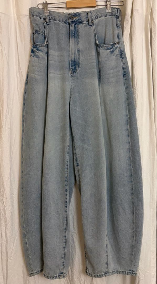 ニコアンド NKJ 2026SS3Dドロップデニムパンツ Lサイズ