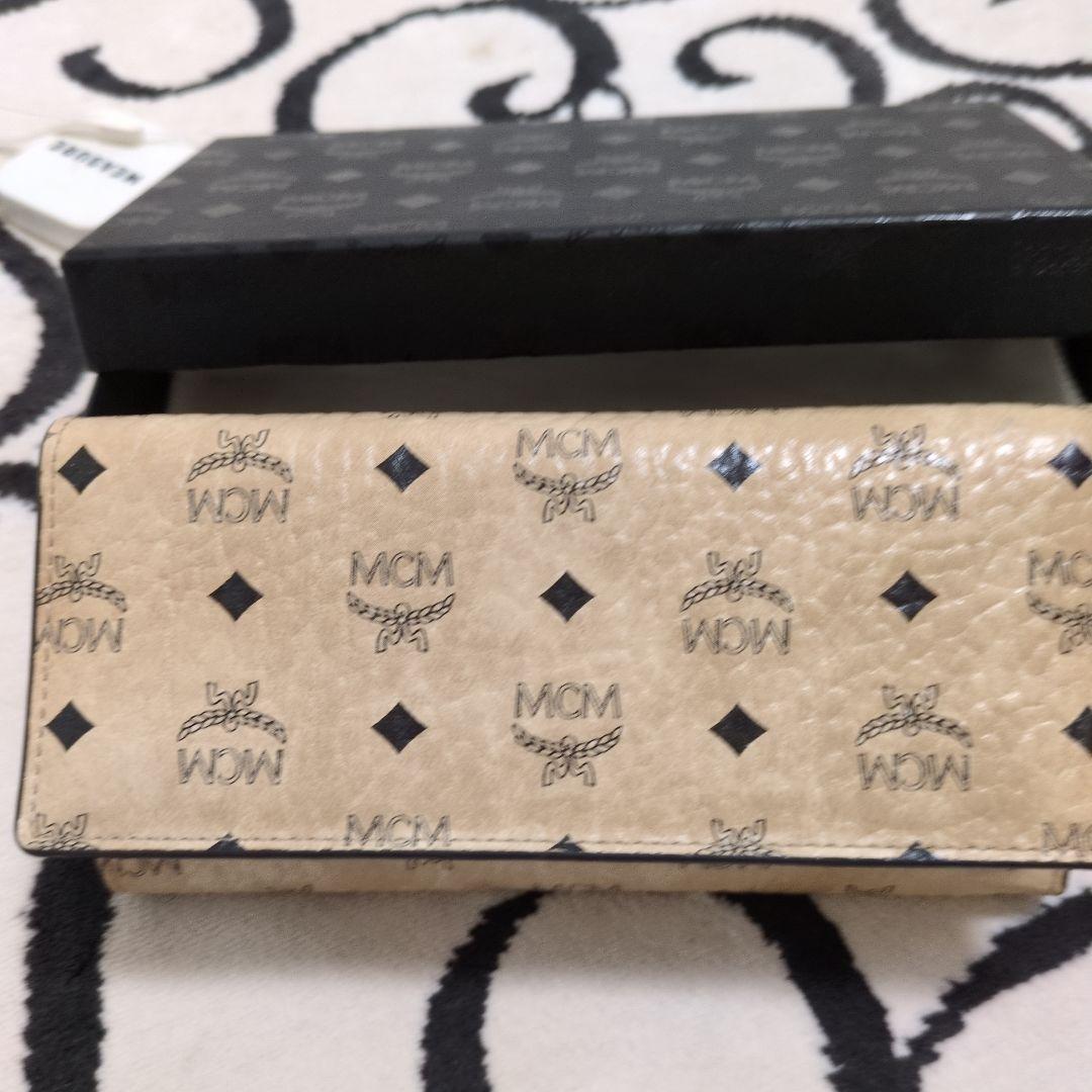 MCM 三つ折り財布 ベージュ/ピンク