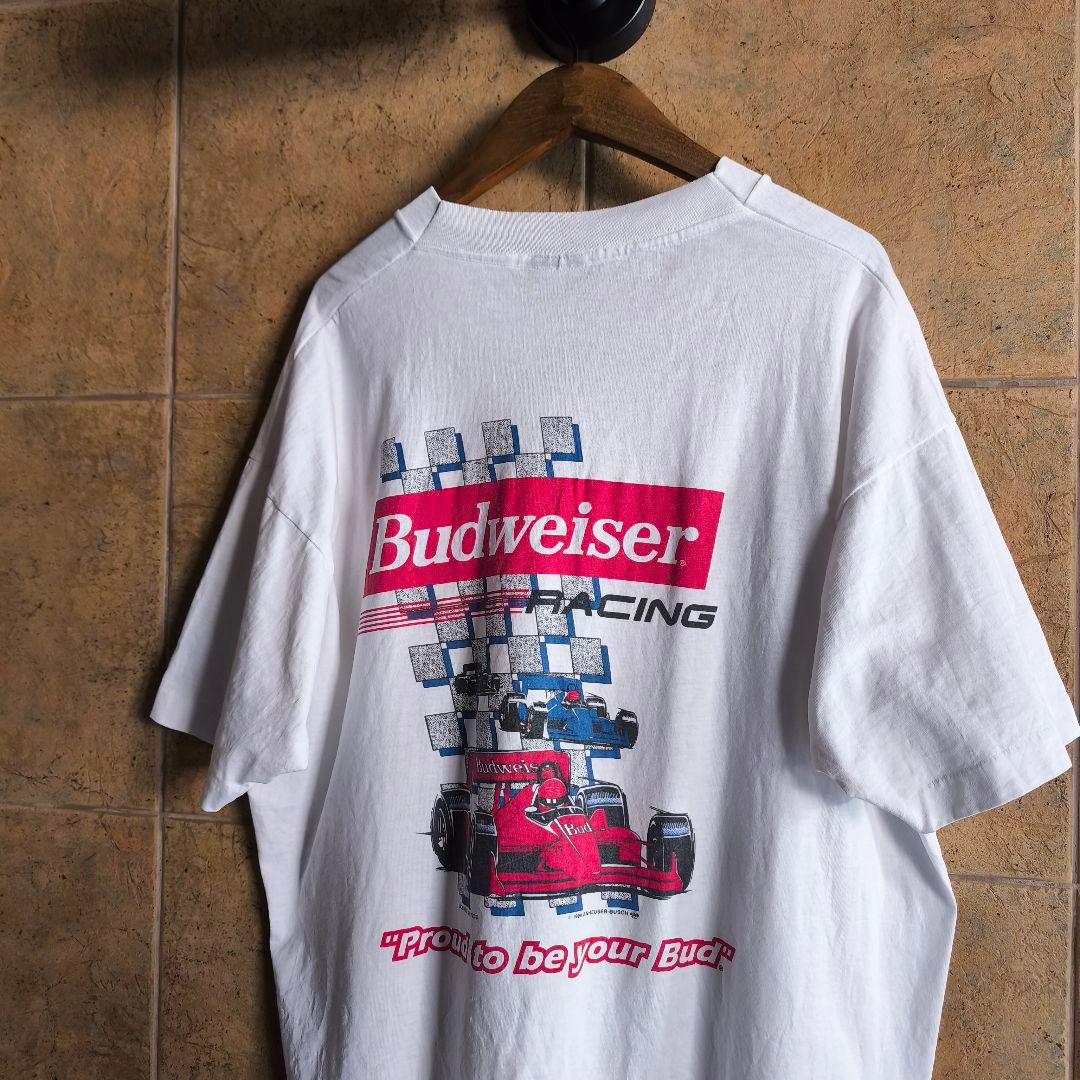 90s USA製　Budweiser　バドワイザー　レーシング　Tシャツ