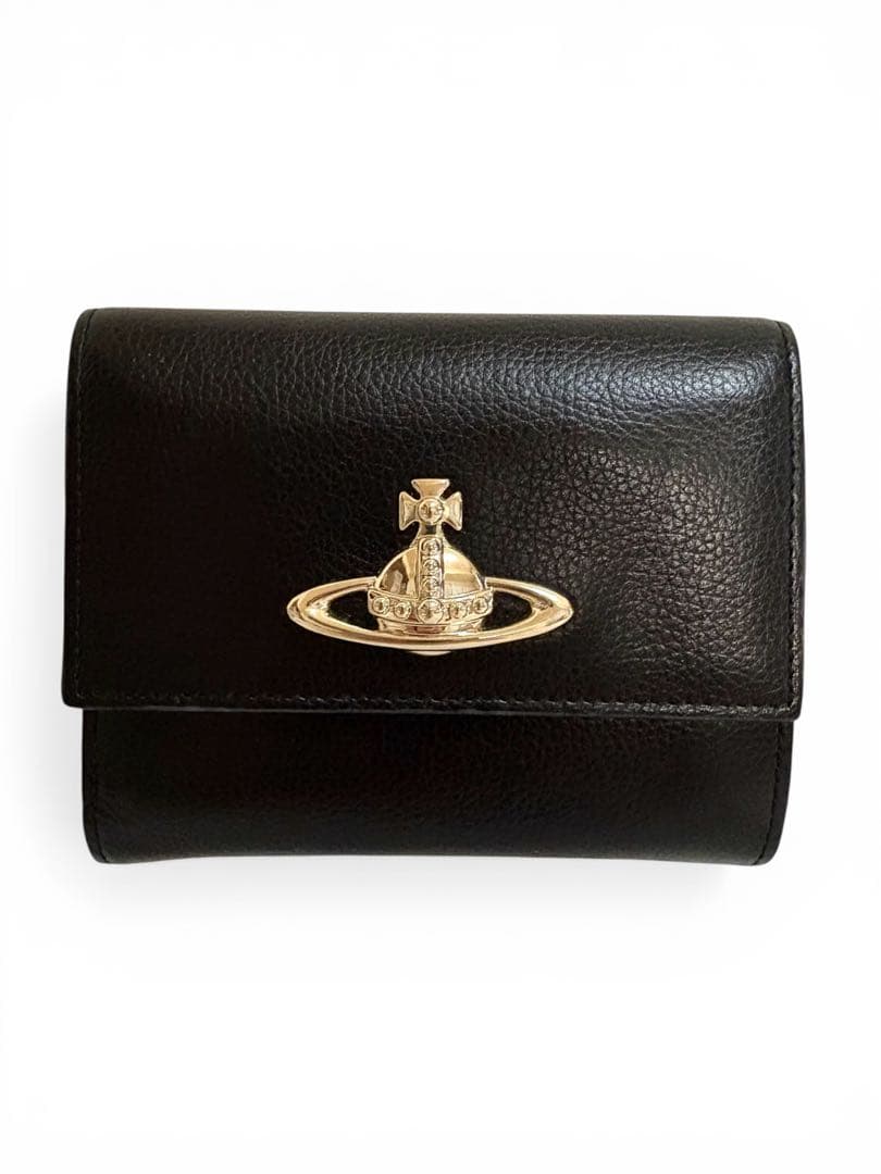 【極美品】Vivienne Westwood ブラック三つ折り財布ブラック箱付き