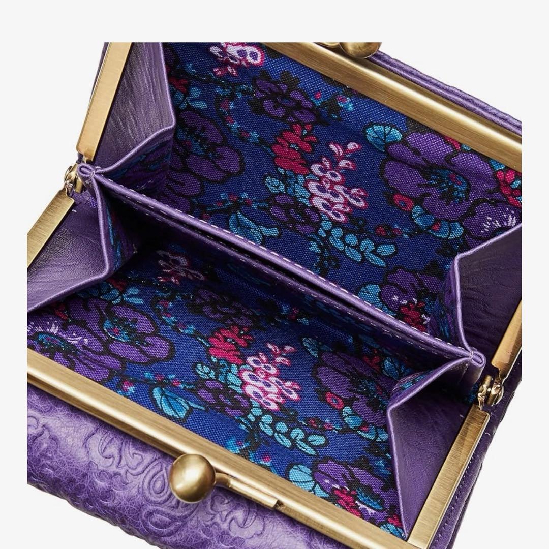 ANNA SUI セルパン 二つ折り口金財布 紫