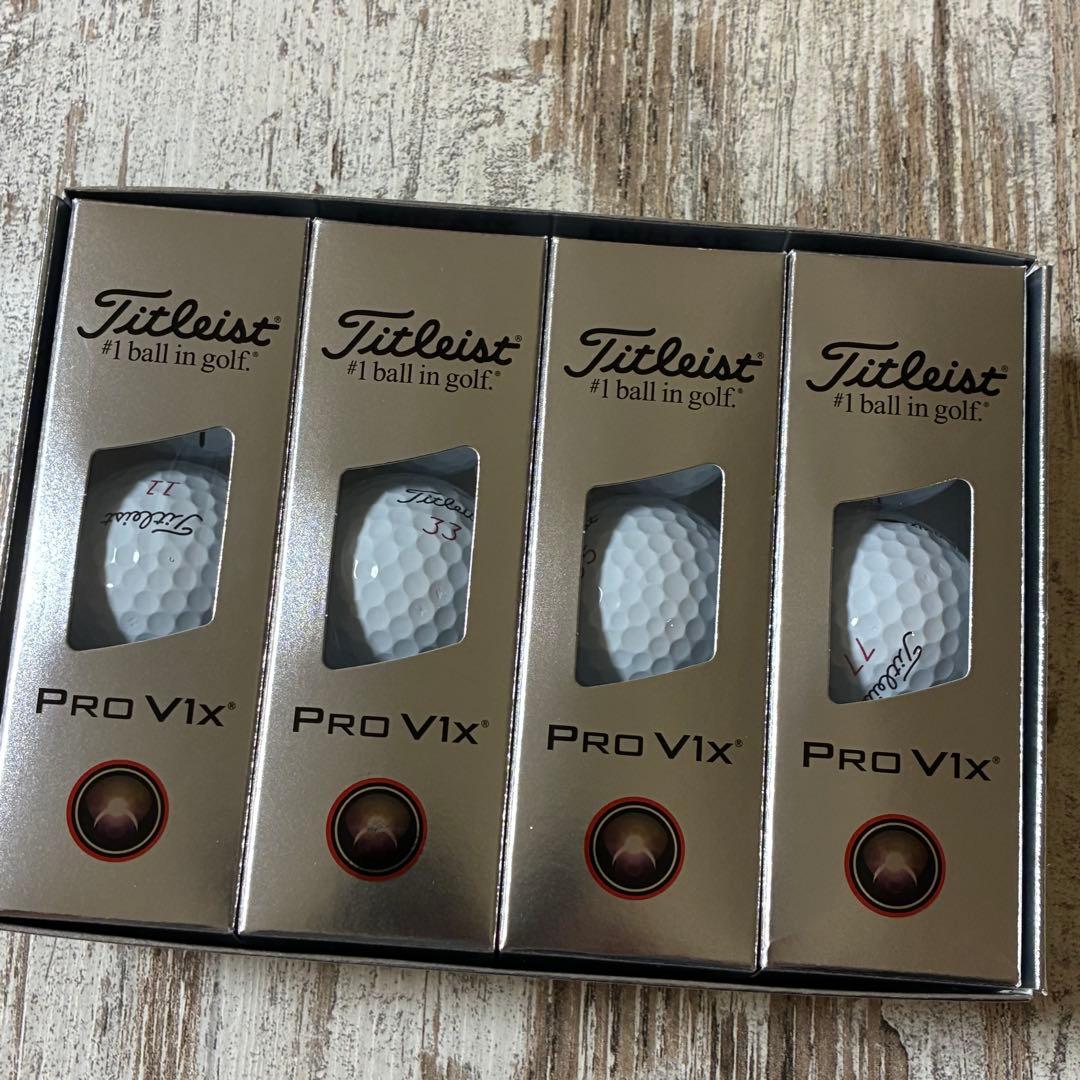 【新品】タイトリストProV1x ゴルフボールダブルナンバー 1ダース 2025