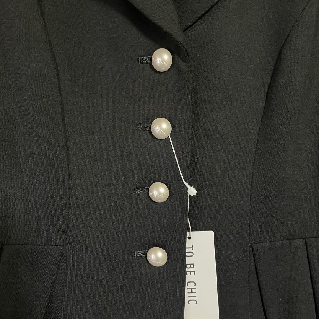 【新品】TO BE CHIC モクロディ ウエストタックジャケット ブラック