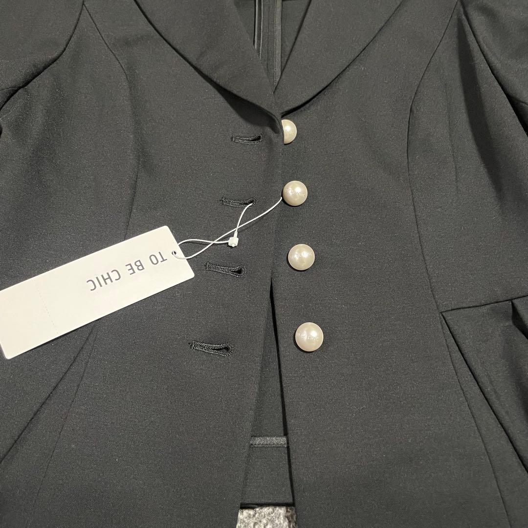 【新品】TO BE CHIC モクロディ ウエストタックジャケット ブラック