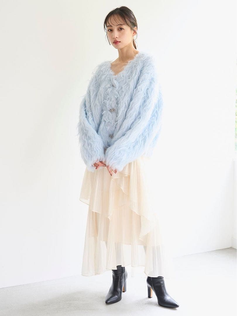 SNIDEL(スナイデル) ストレートプリーツティアードスカート IVR