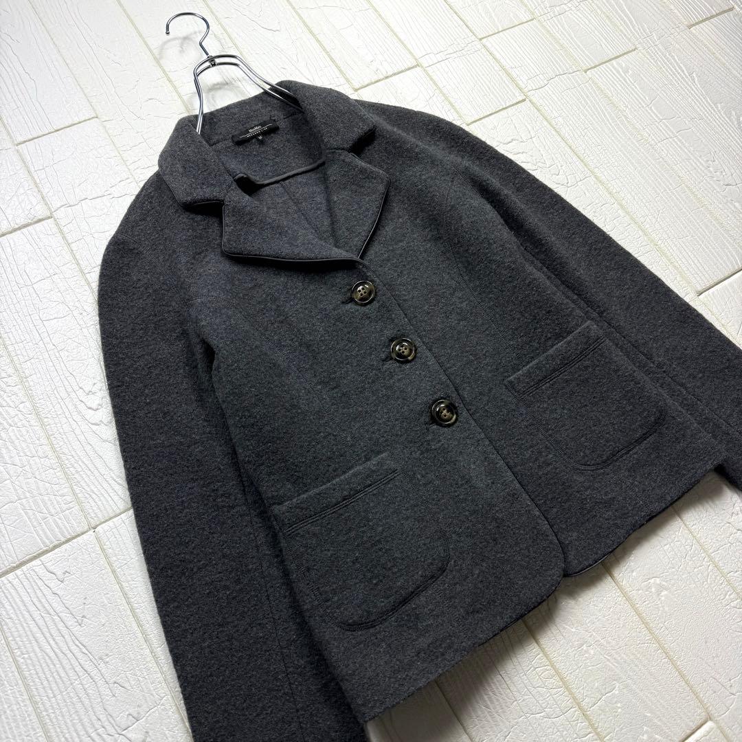 マックスマーラウィークエンドライン ウール100％ テーラードジャケットMグレー
