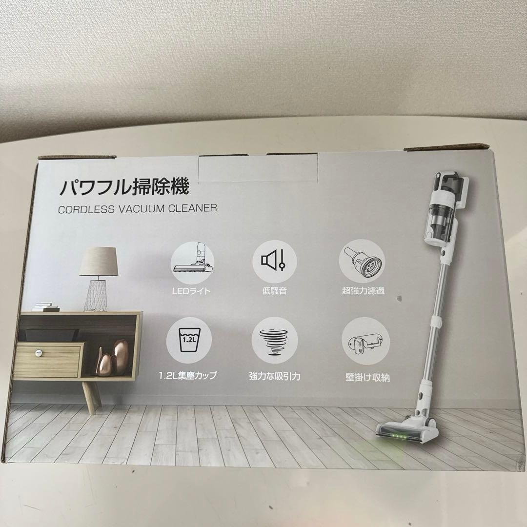 掃除機 コードレス 75kPa強力吸引　55分連続稼働 自立式　グリーンLED