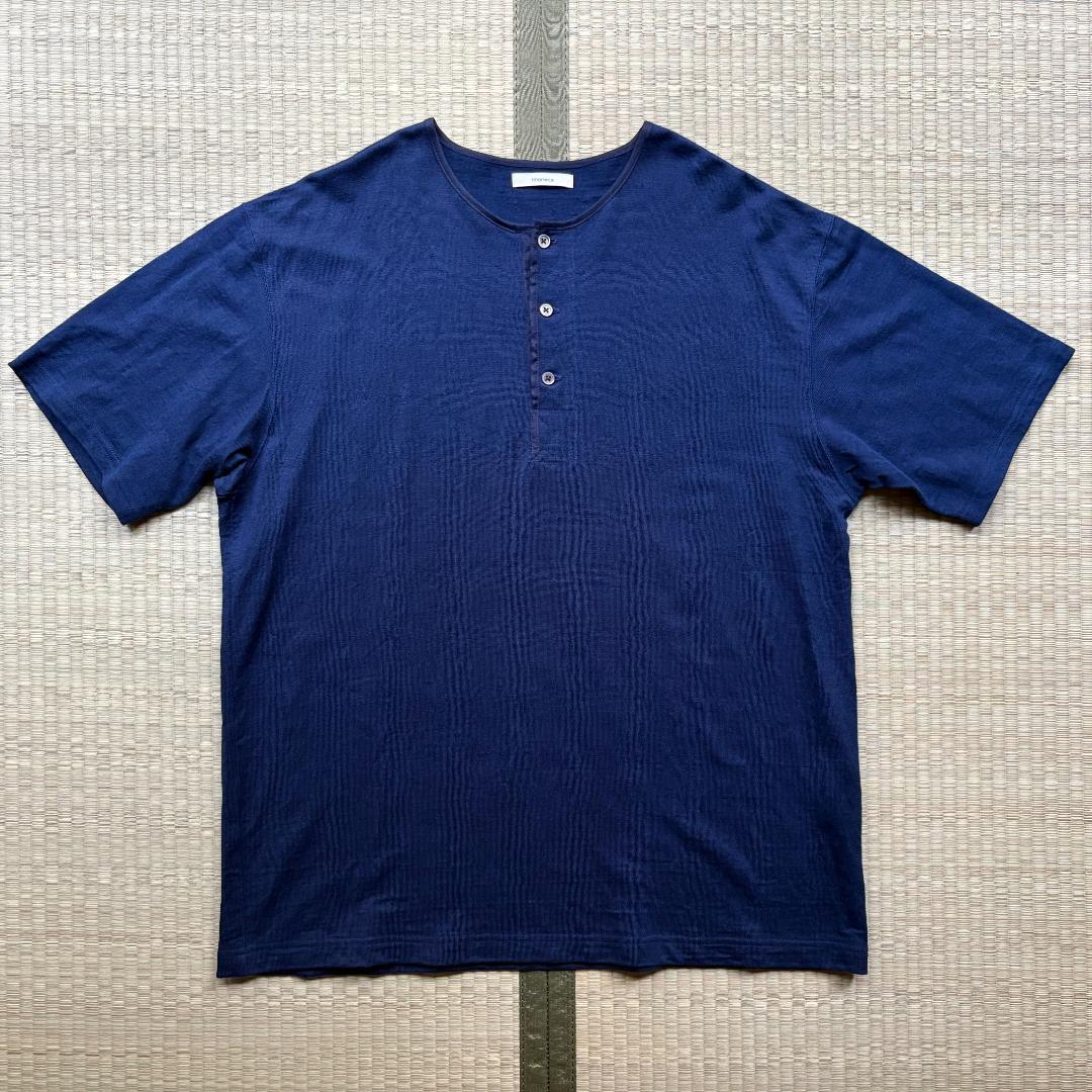 【美品】rinoneca ヘンリーネックプルオーバー Marine サイズL